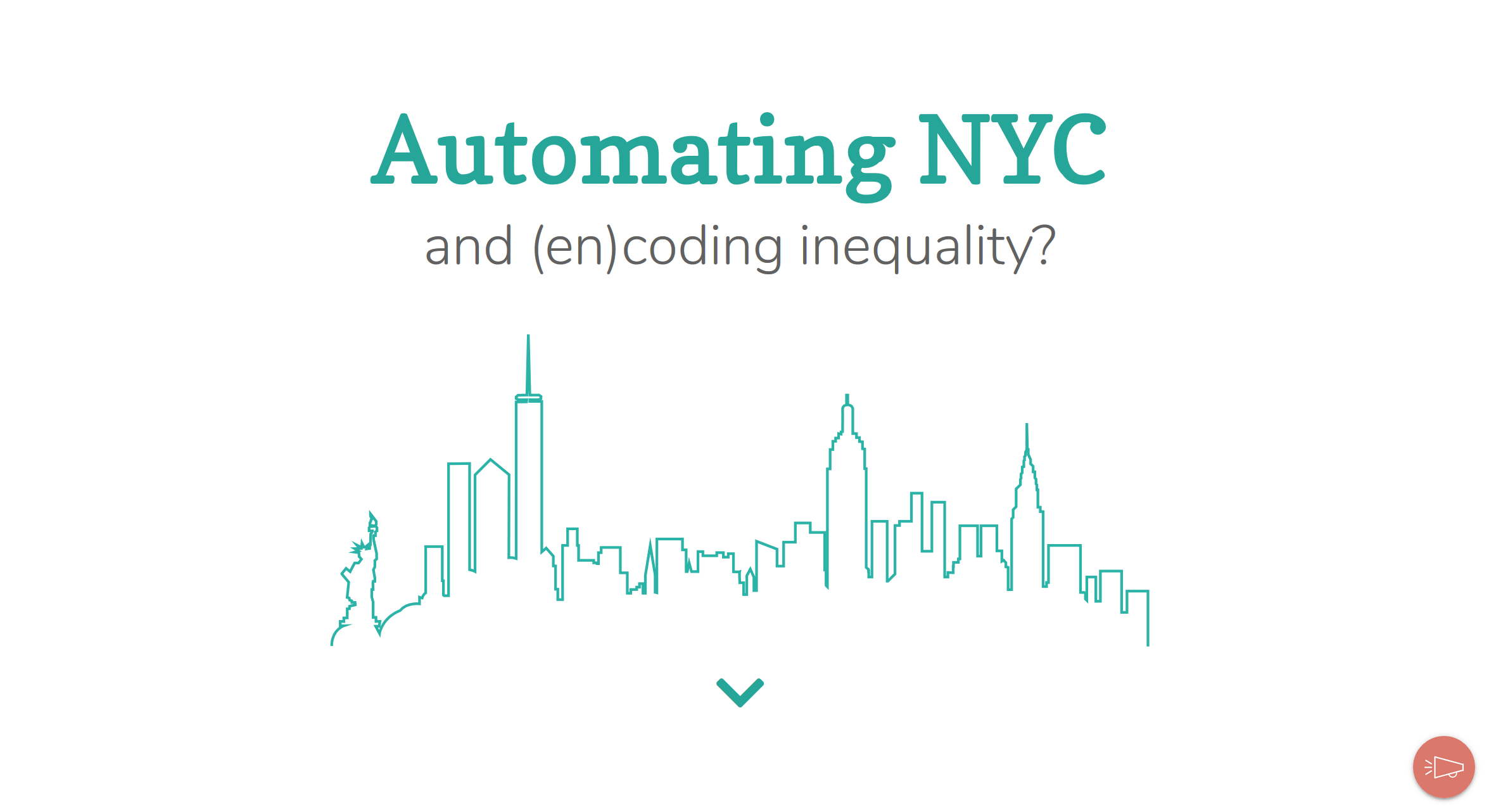a screenshot of the skyline of New York City with text that says 'Automating NYC and (en)coding inequality?'